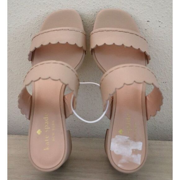Kate Spade Women's Sz 6B Mauve Pink Chrissie Scalloped Trim Double Strap Sandals - Picture 6 of 10